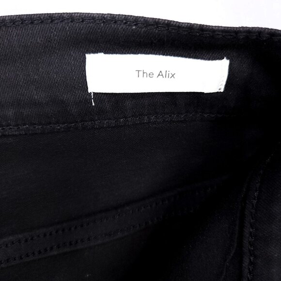 Frame The Alix Faux Leather Jeans Womens Size 26 Skinny Black High Rise - Picture 12 of 14
